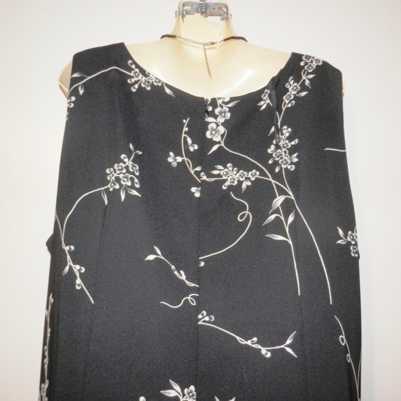 John Roberts Dress 1X Black Lined Mid-calf E423 - Picture 5 of 6